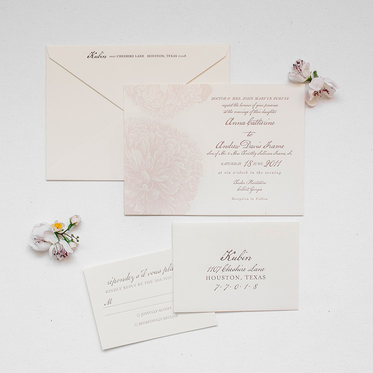 Anna | Lucky Luxe Couture Correspondence | Letterpress Wedding Stationery